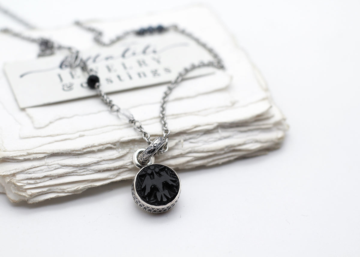 Morrigan, Sterling Silver Mourning Necklace