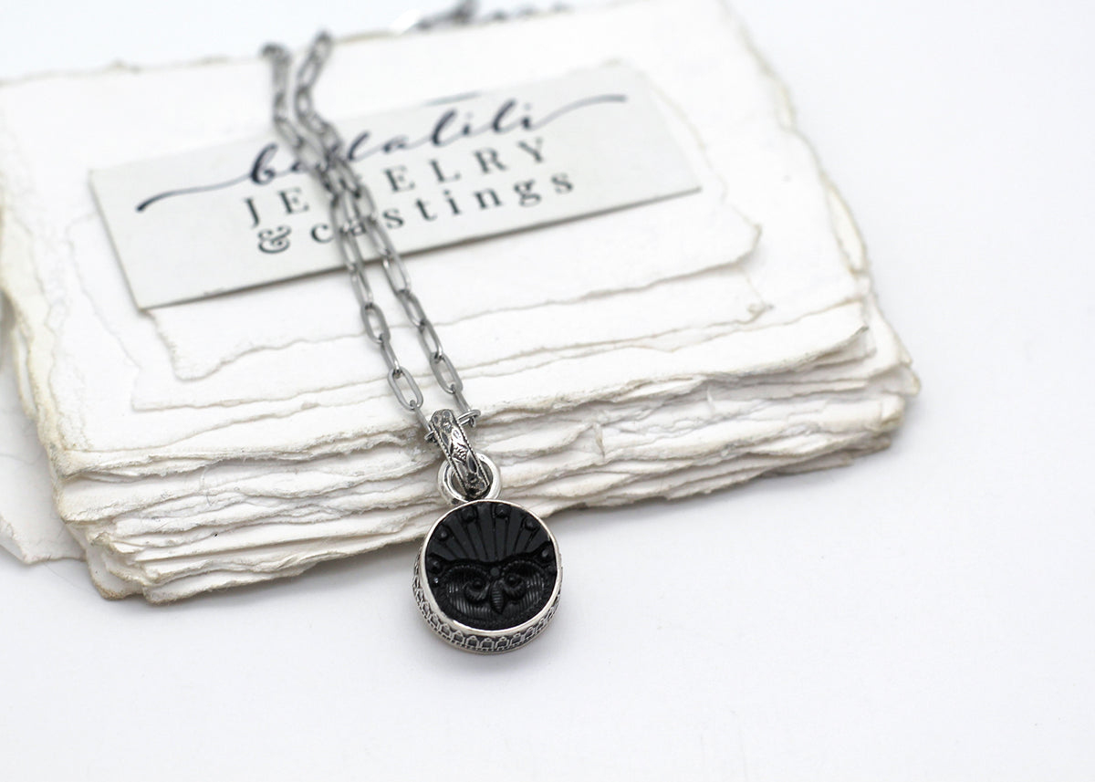 Haggatha's Familiar, Sterling Silver Mourning Necklace