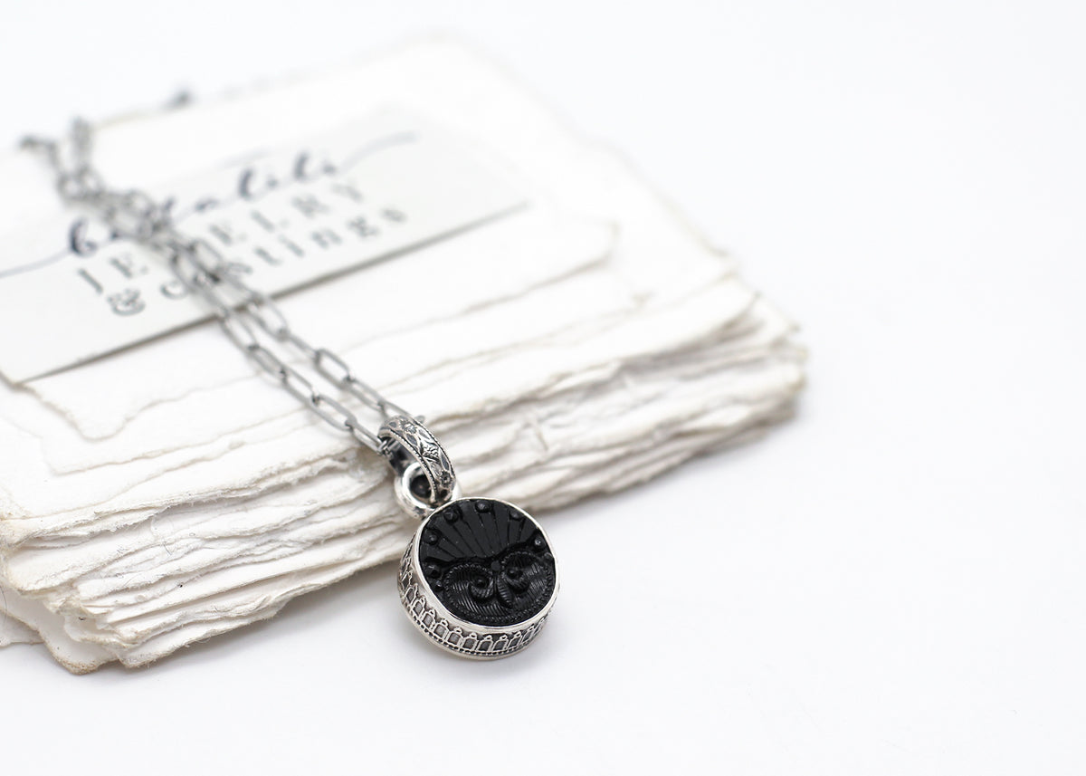 Haggatha's Familiar, Sterling Silver Mourning Necklace