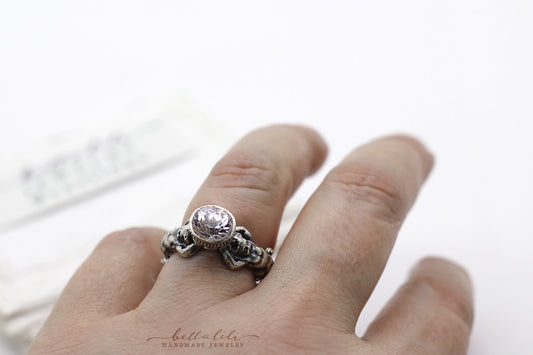 3.25ct Kunzite Solitaire Ring, Sterling Silver, Sized to Order