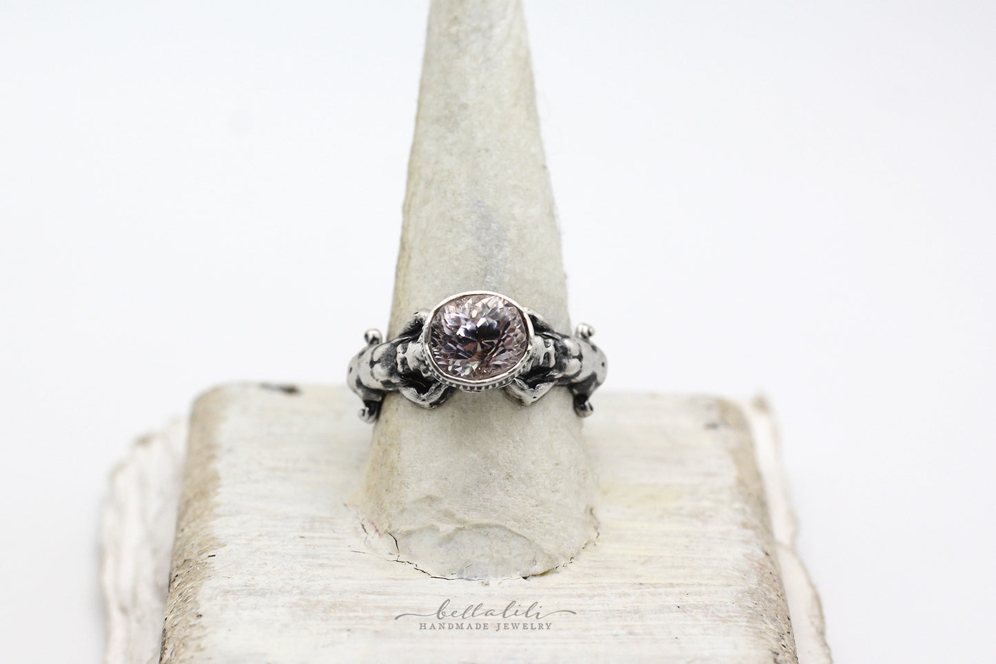 3.85ct Kunzite Solitaire Ring, Sterling Silver, Sized to Order