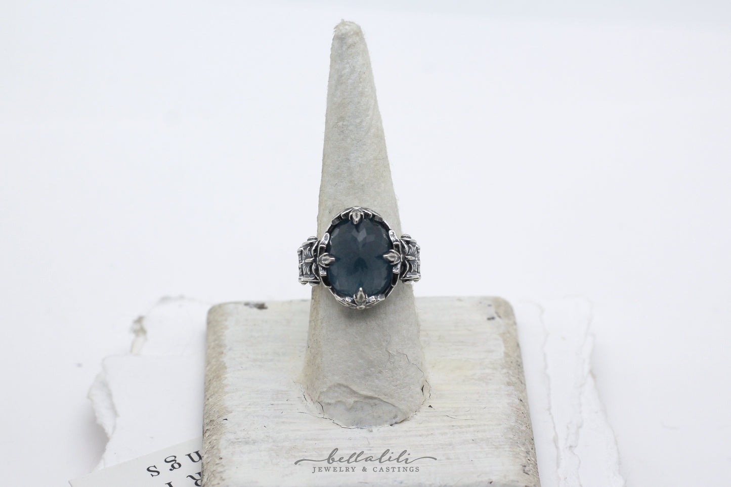 Eerie, Haus of Wynter moss aquamarine sterling silver ring