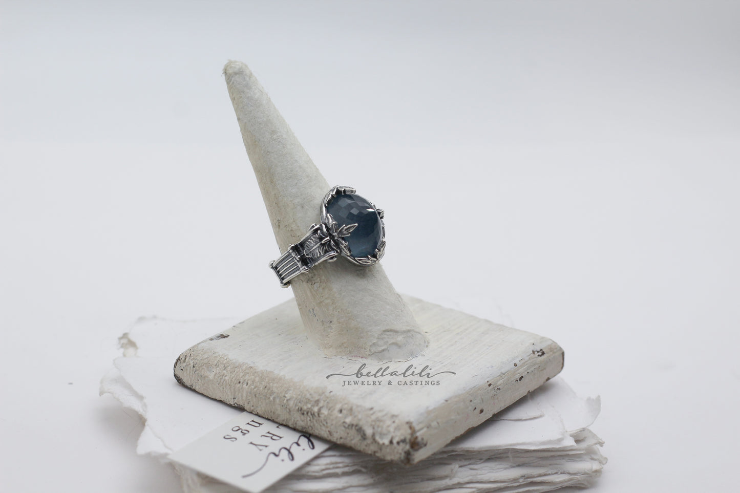 Eerie, Haus of Wynter moss aquamarine sterling silver ring