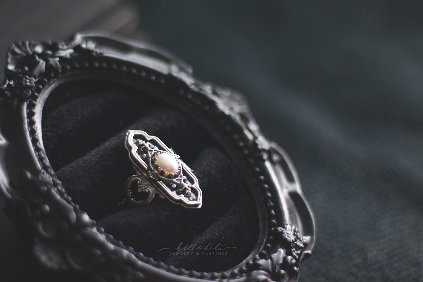 Ivoryelle freshwater pearl sterling silver collector ring