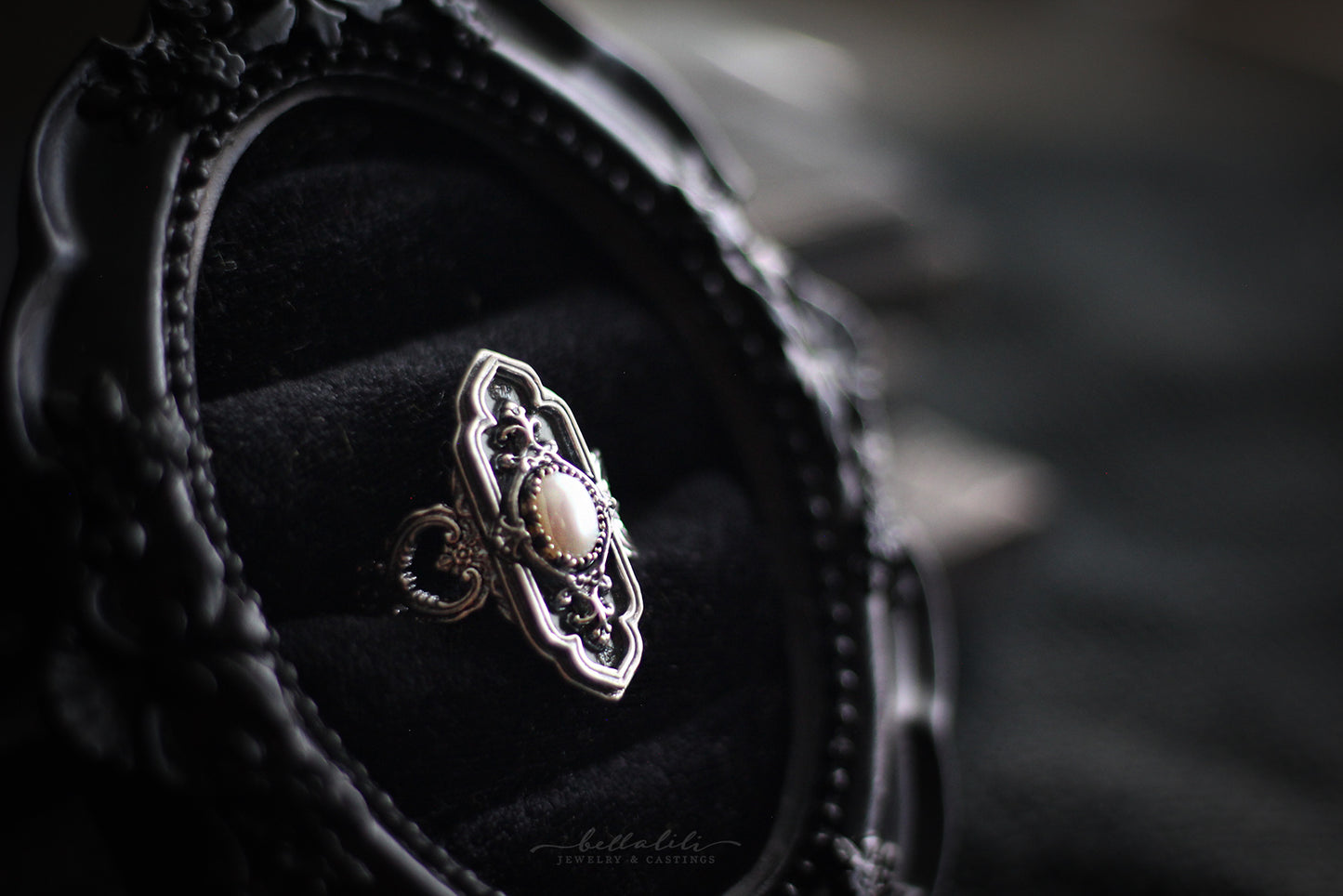 Ivoryelle freshwater pearl sterling silver collector ring