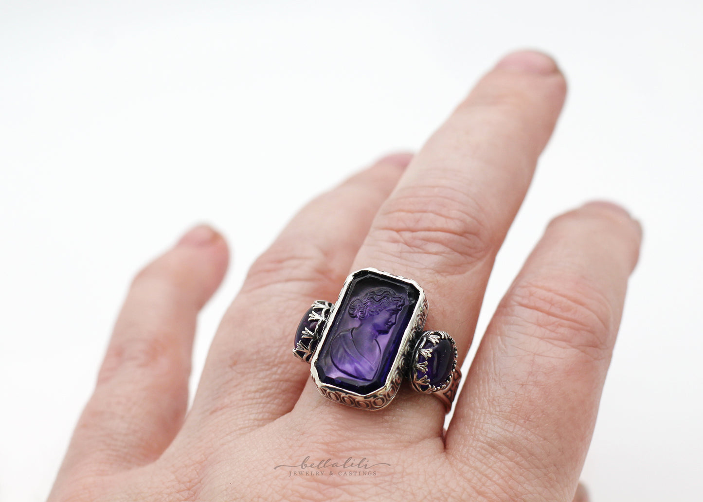 The Violet Witness, Purple Cameo Ring size 11