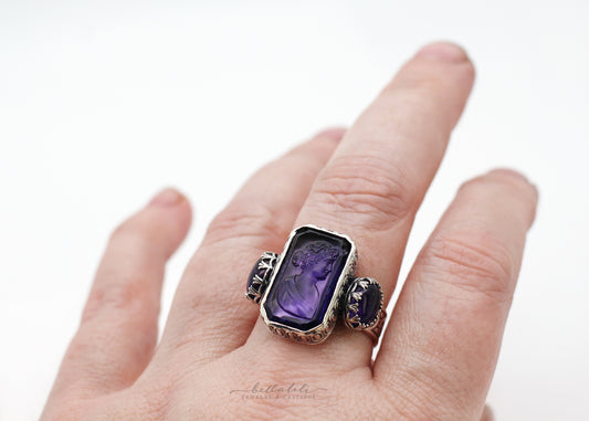 The Violet Witness, Purple Cameo Ring size 11