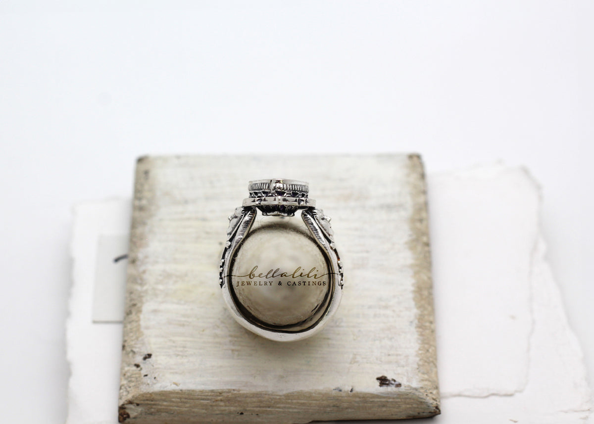 sz 8 The Amethyst Exalted Ring I, Sterling Silver Ring