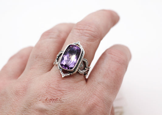 The Amethyst Exalted Ring II, Sterling Silver Ring