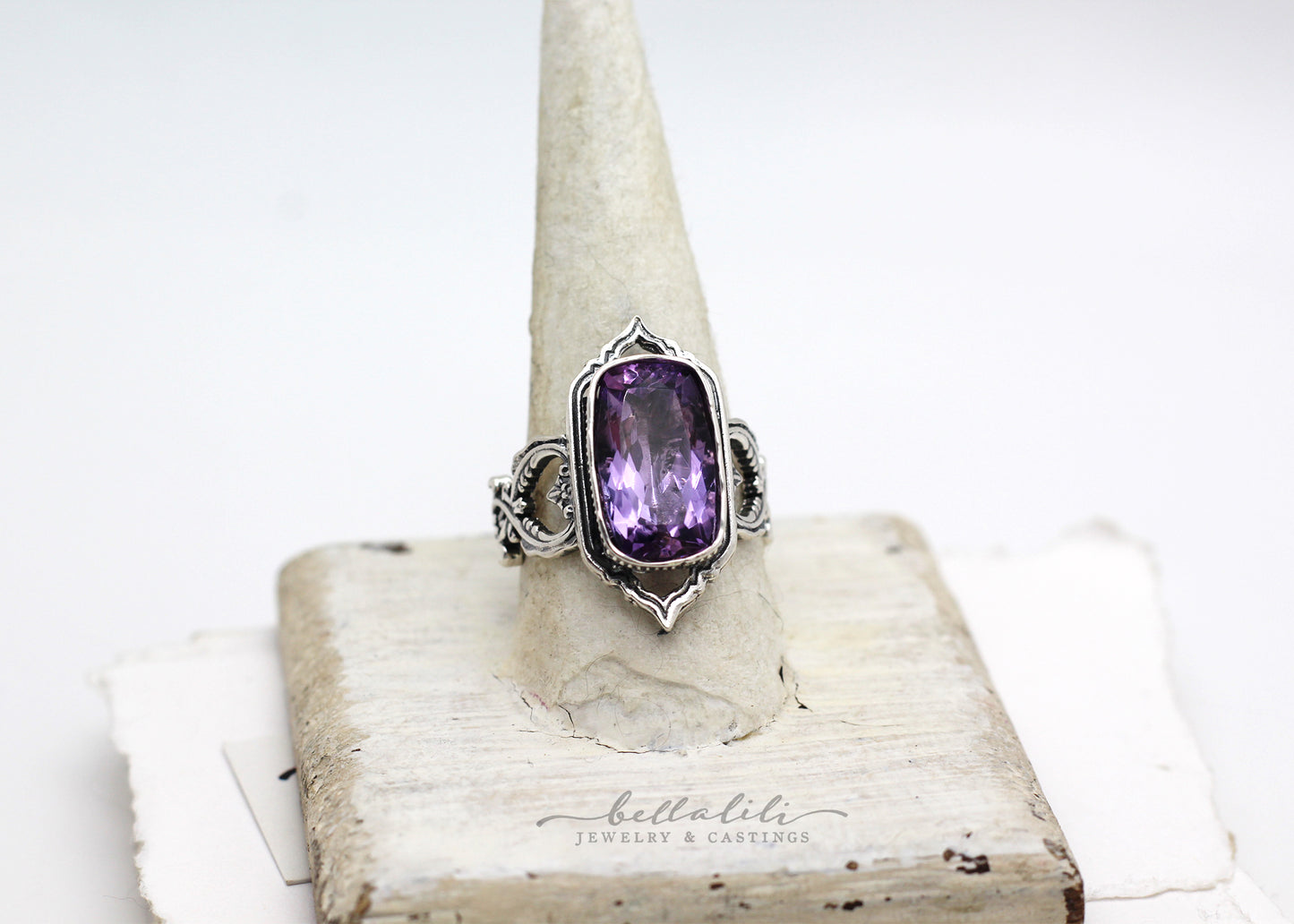 The Amethyst Exalted Ring II, Sterling Silver Ring