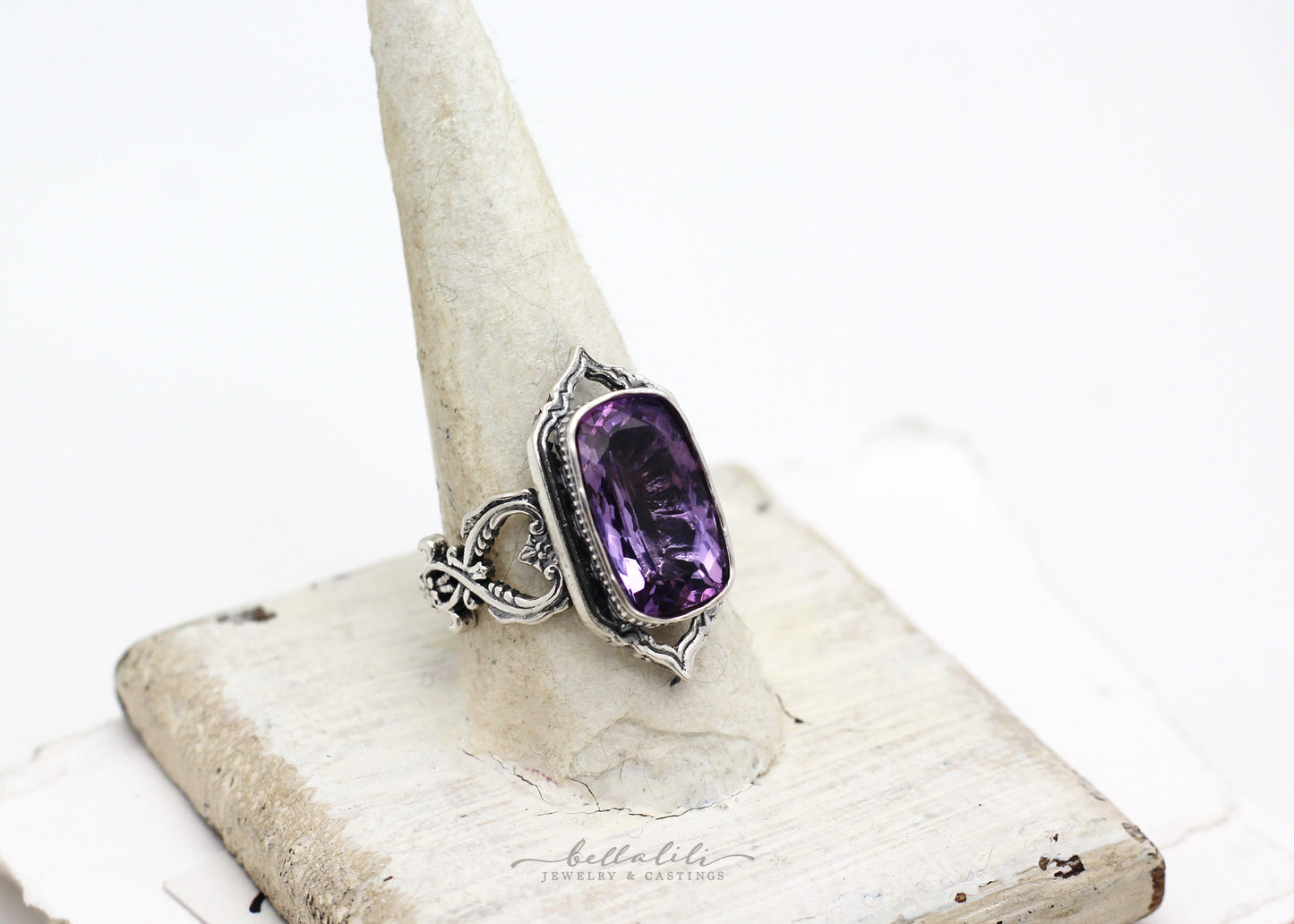 The Amethyst Exalted Ring II, Sterling Silver Ring