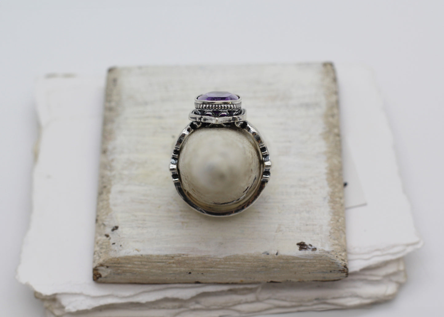 The Amethyst Exalted Ring II, Sterling Silver Ring