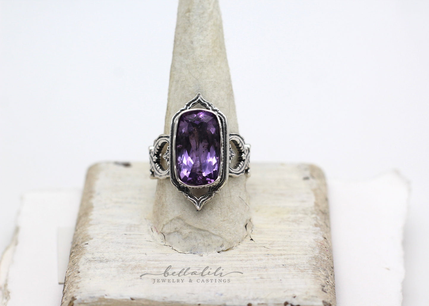 The Amethyst Exalted Ring II, Sterling Silver Ring
