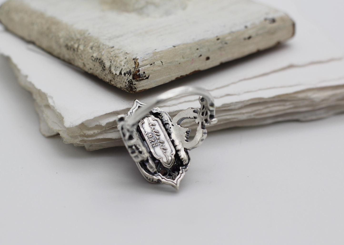 The Amethyst Exalted Ring II, Sterling Silver Ring