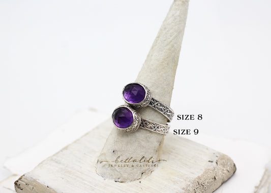 Amethyst, Fox Stacking Ring
