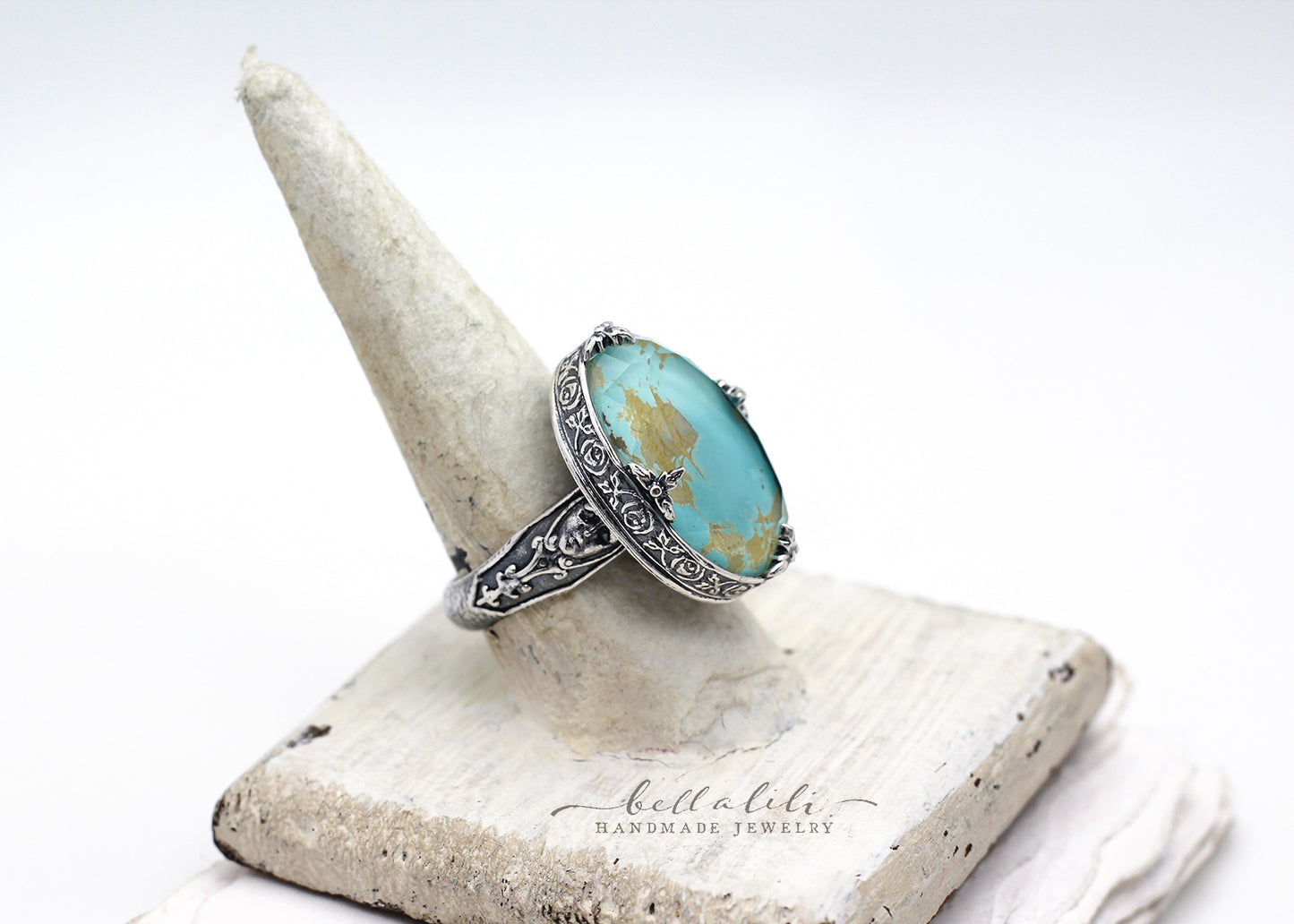 The Allegory of the Rose Ring, Sterling Silver Turquoise