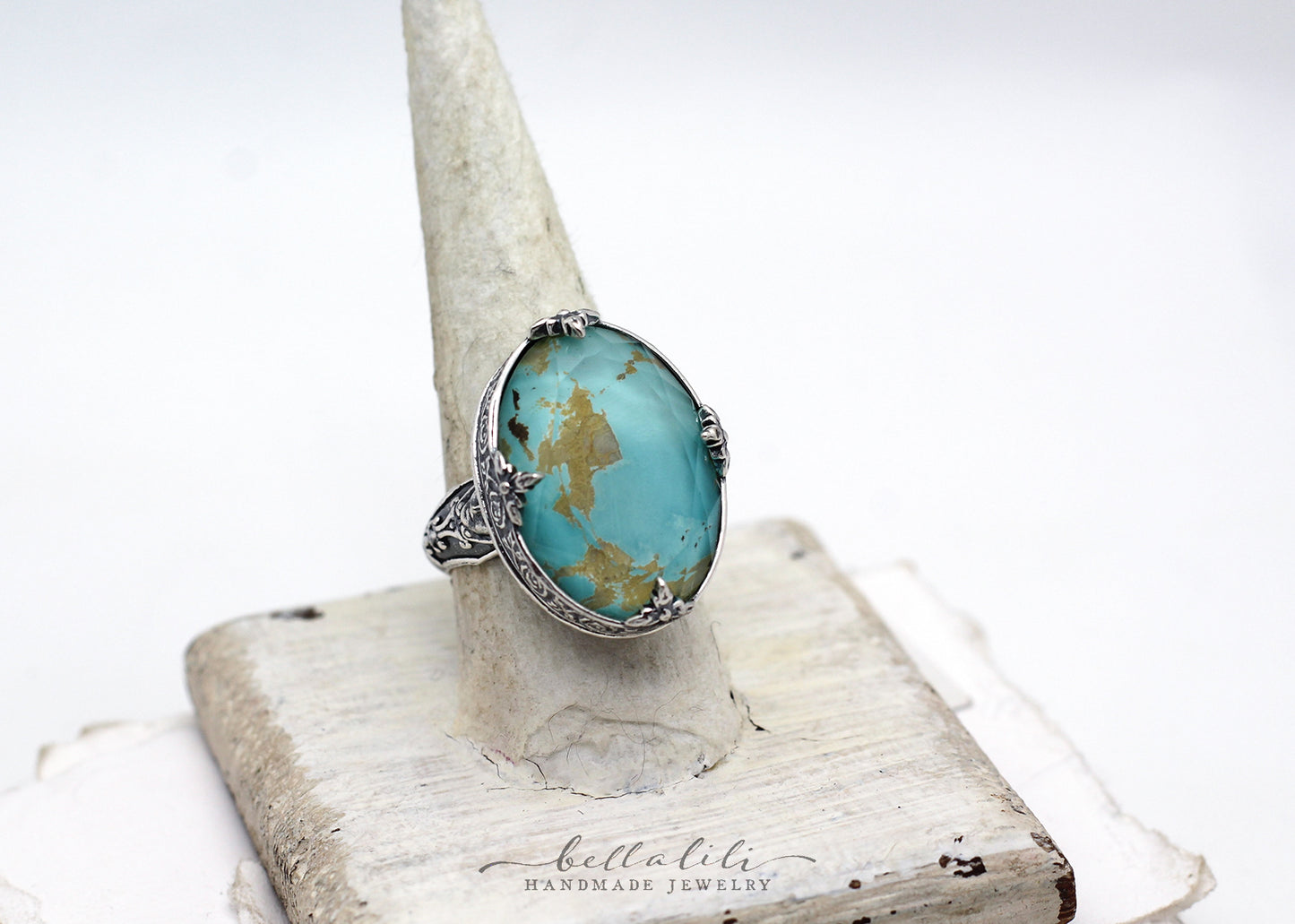 The Allegory of the Rose Ring, Sterling Silver Turquoise