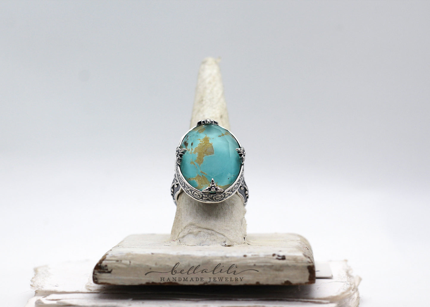 The Allegory of the Rose Ring, Sterling Silver Turquoise