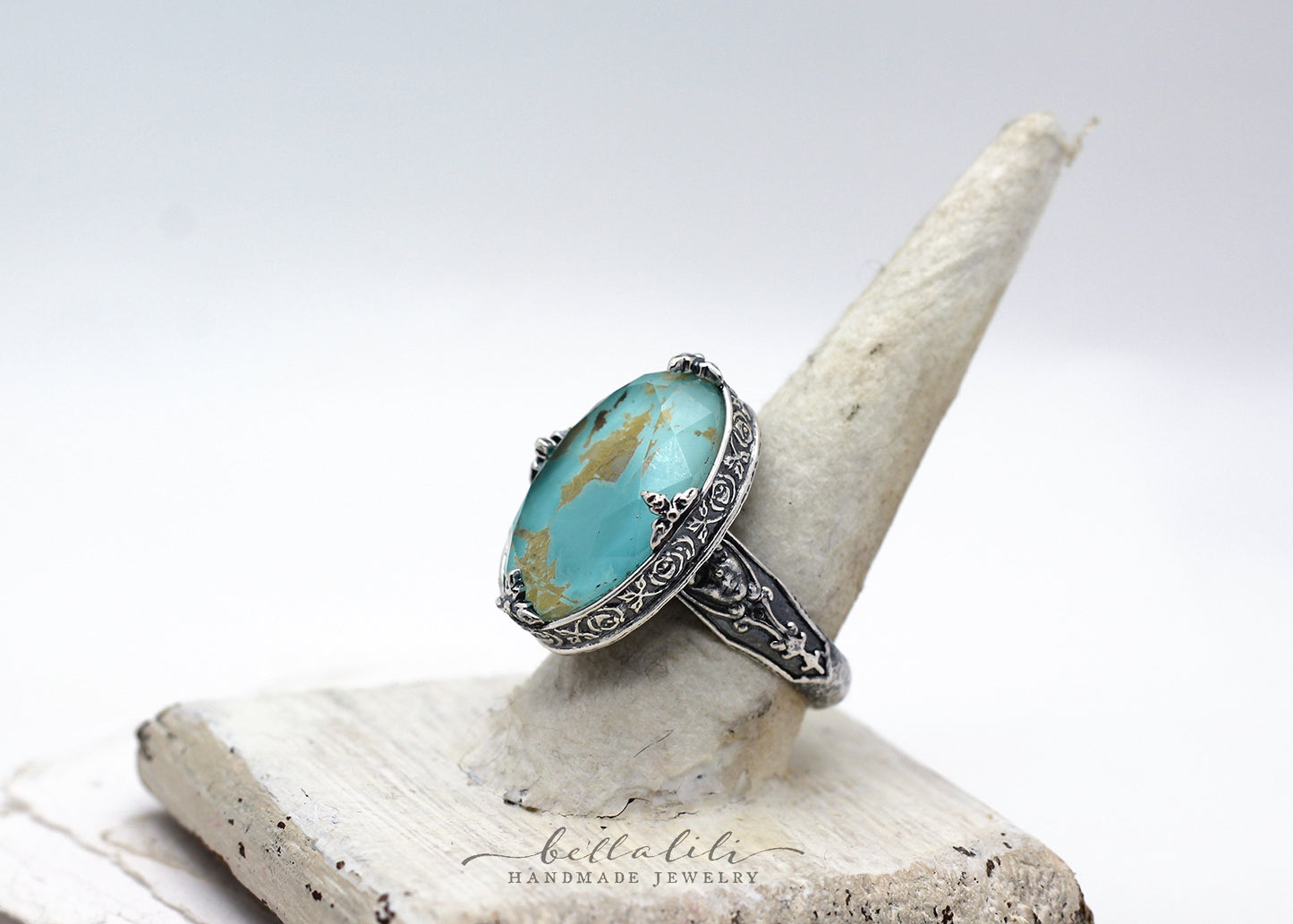 The Allegory of the Rose Ring, Sterling Silver Turquoise