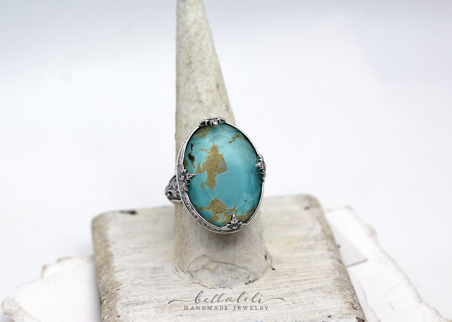 The Allegory of the Rose Ring, Sterling Silver Turquoise