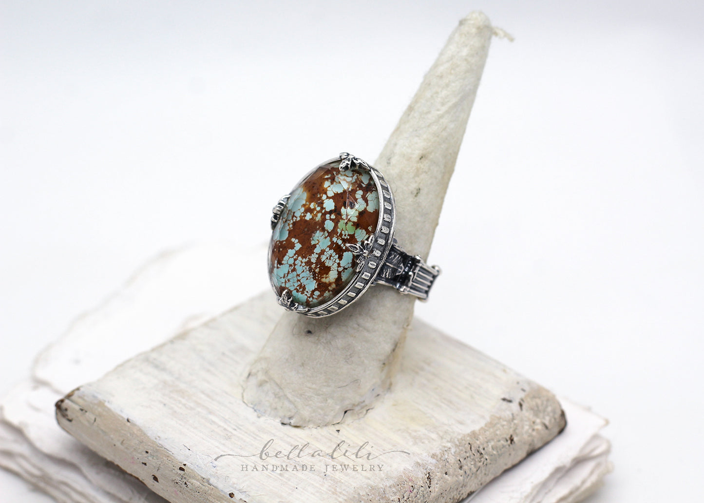 The Allegory of the Colonnade Ring, Royston Turquoise Sterling Silver