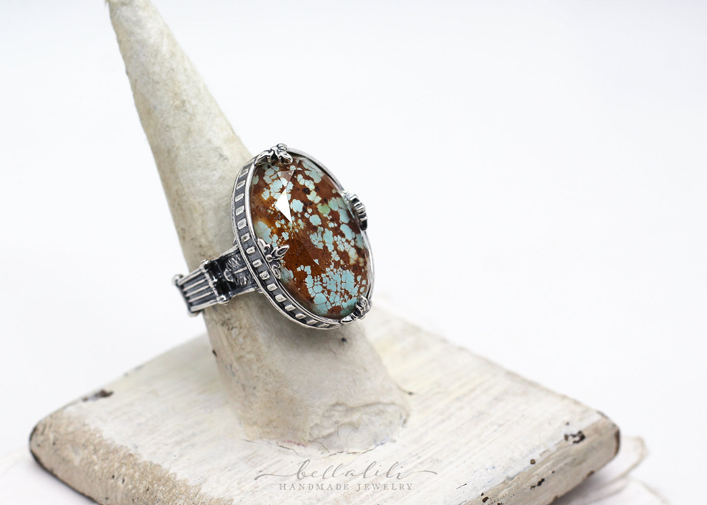 The Allegory of the Colonnade Ring, Royston Turquoise Sterling Silver