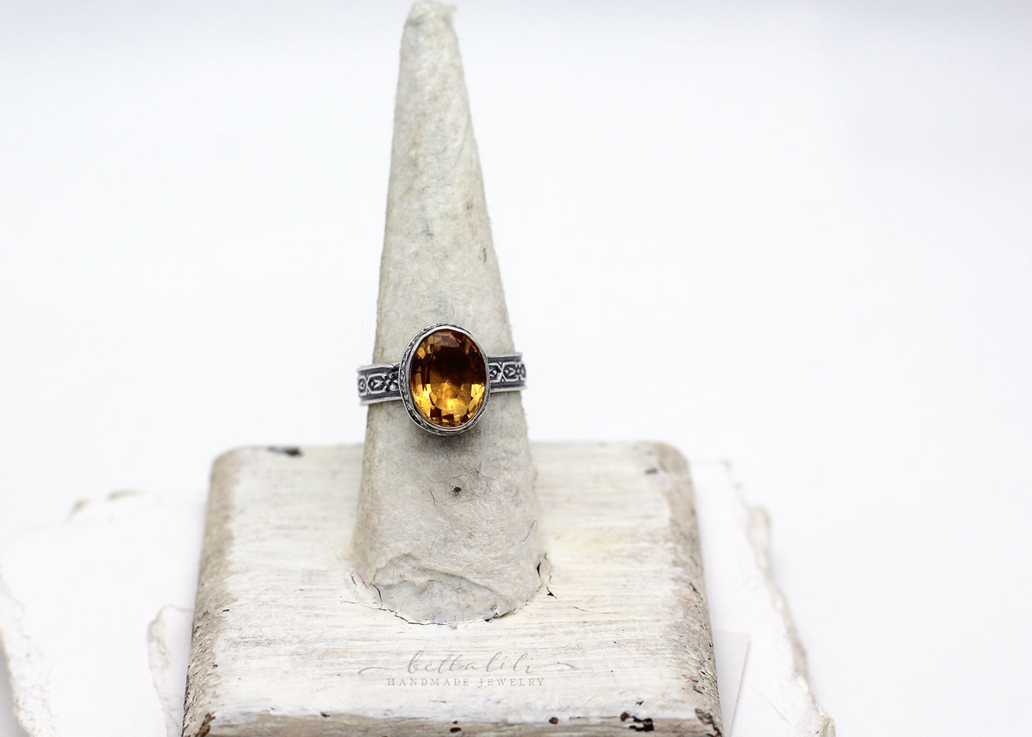 Sz 7.5, The Limoncello Hour Ring, Citrine and Sterling