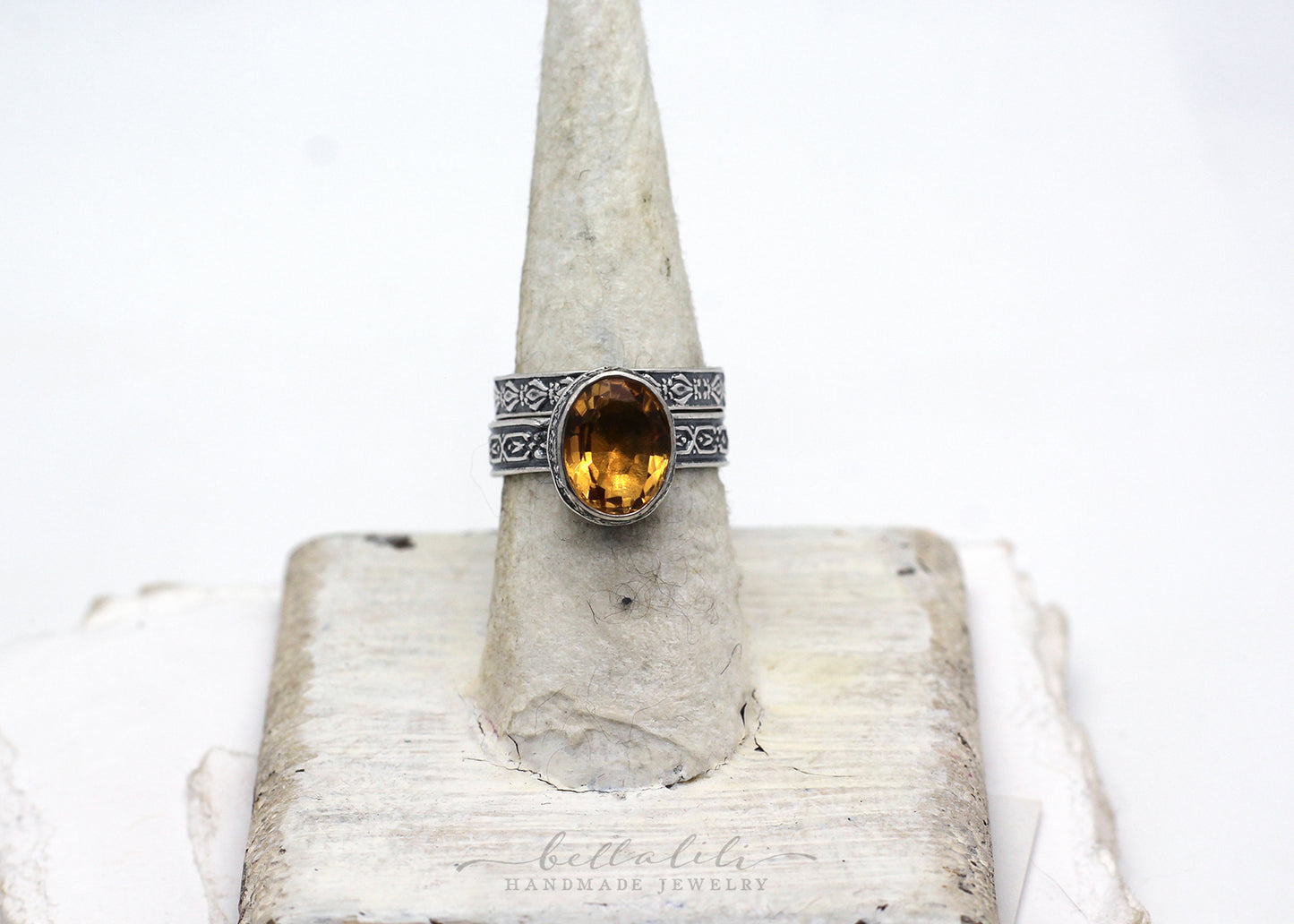 Sz 7.5, The Limoncello Hour Ring, Citrine and Sterling