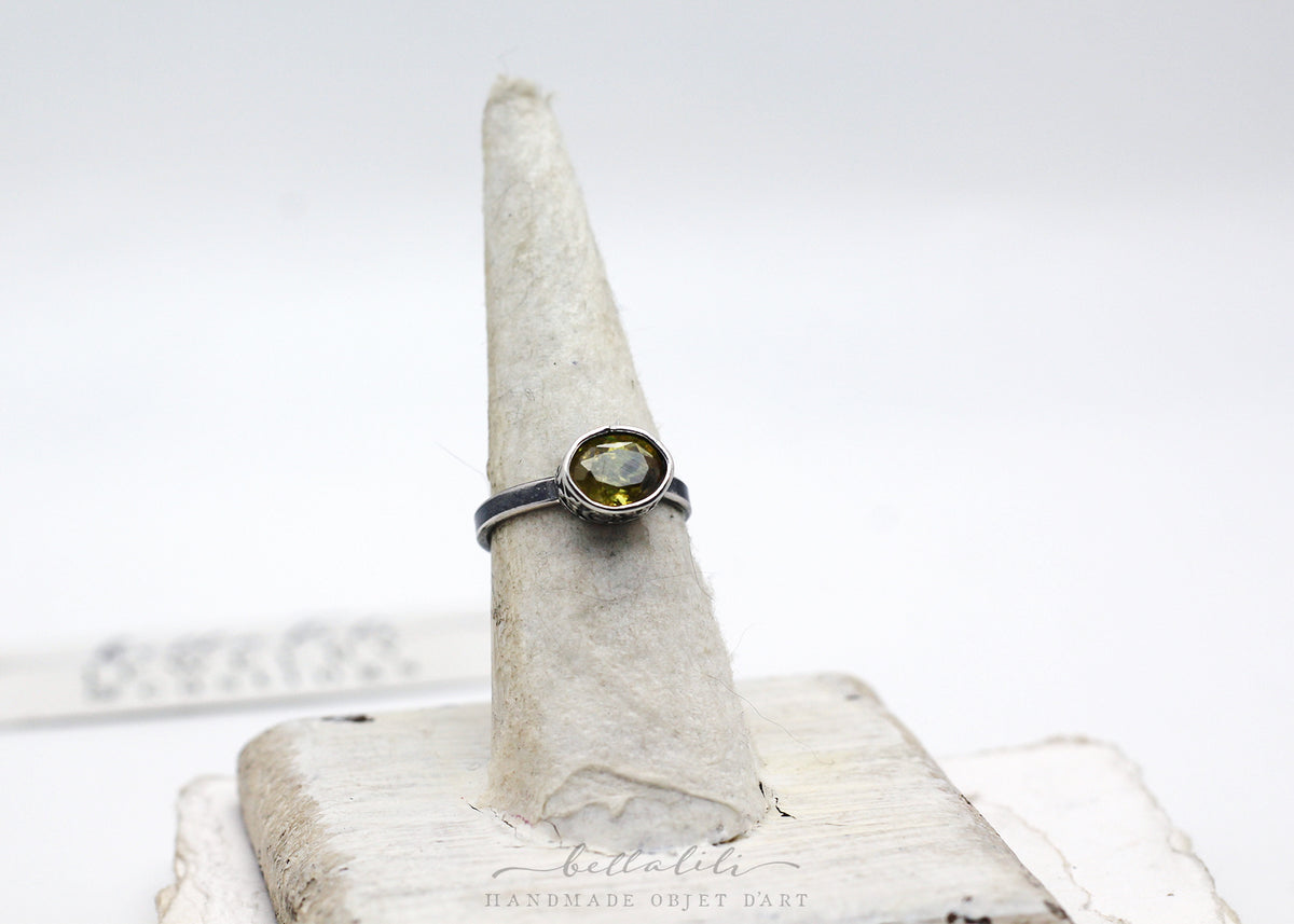 Scáthach, Sphene Sterling Silver Ring