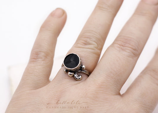 Gisèle in Mourning, Sterling Silver Art Nouveau Ring