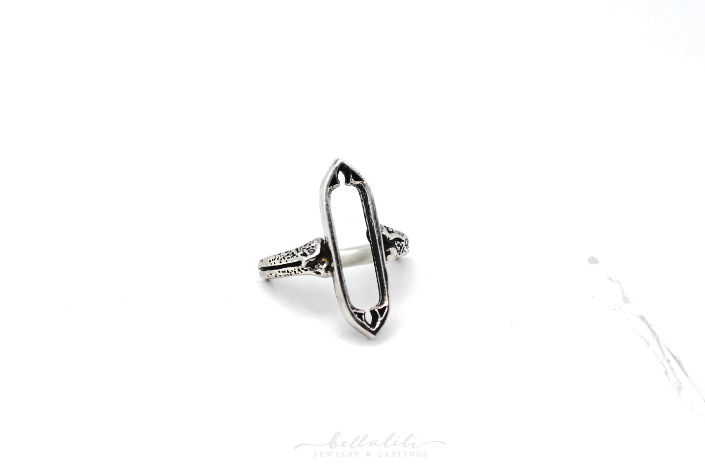 Bone Altar Ring, Gothic Cathedral style Sterling Ring