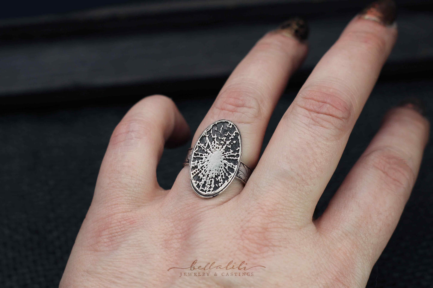 Weaver, Ring Dark Art Nouveau Sterling Silver