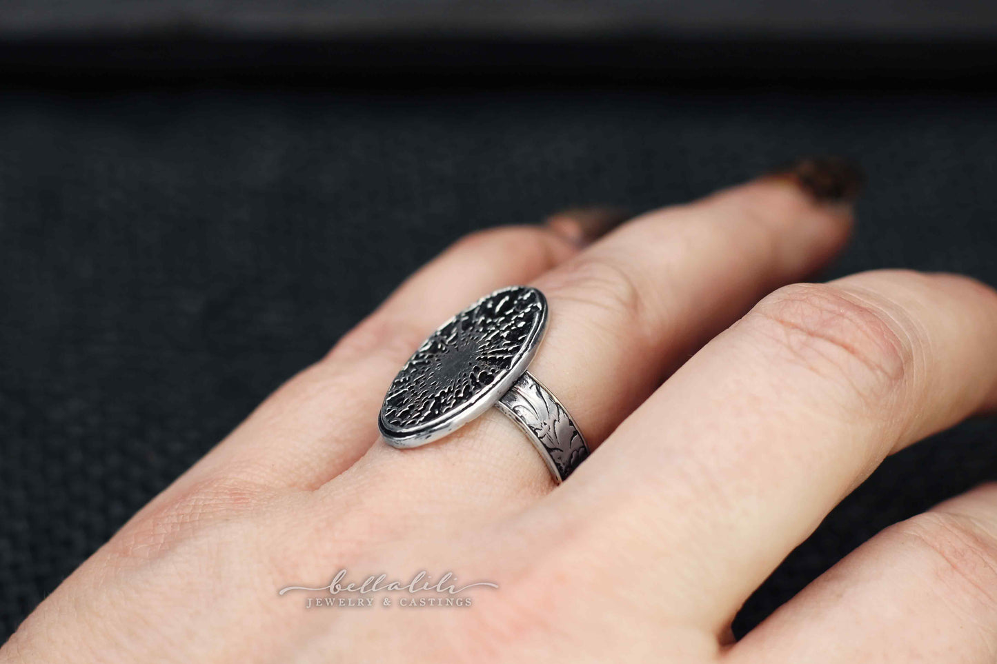 Weaver, Ring Dark Art Nouveau Sterling Silver