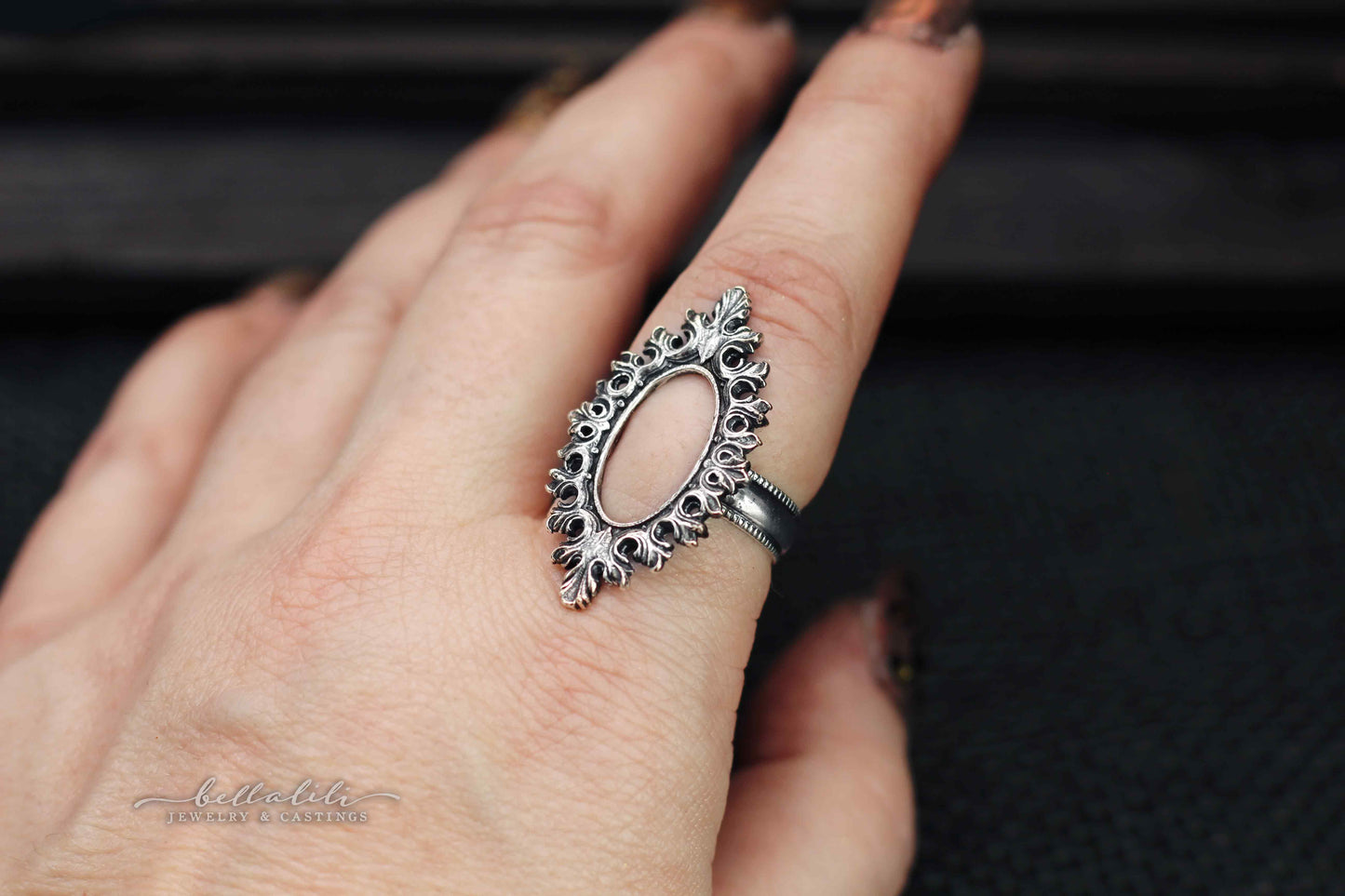 Hellgate, Ring Dark Art Nouveau Sterling Silver