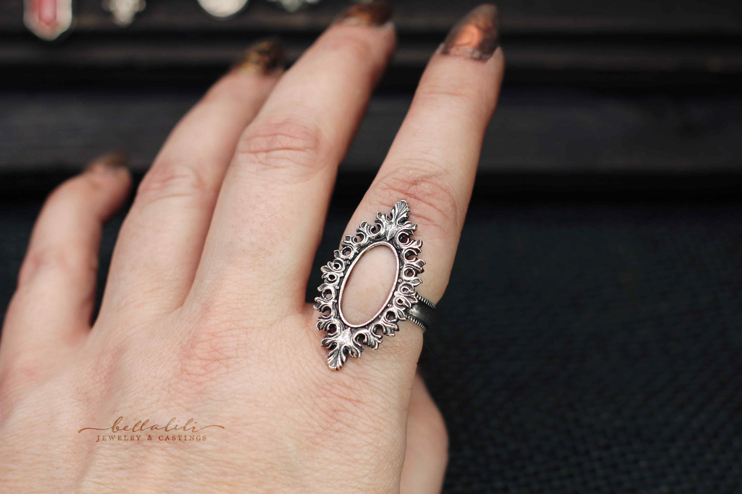 Hellgate, Ring Dark Art Nouveau Sterling Silver