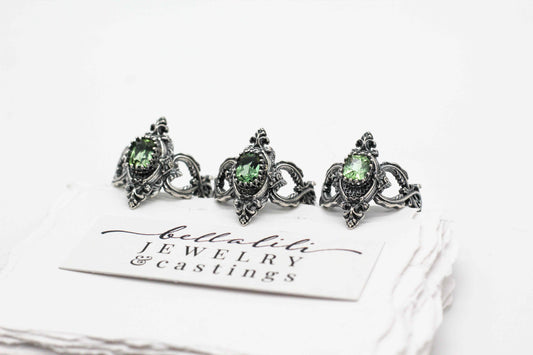 Final Sale, Green Goddess Rings, 1.26 ct Green Tourmaline Sterling Silver Ring