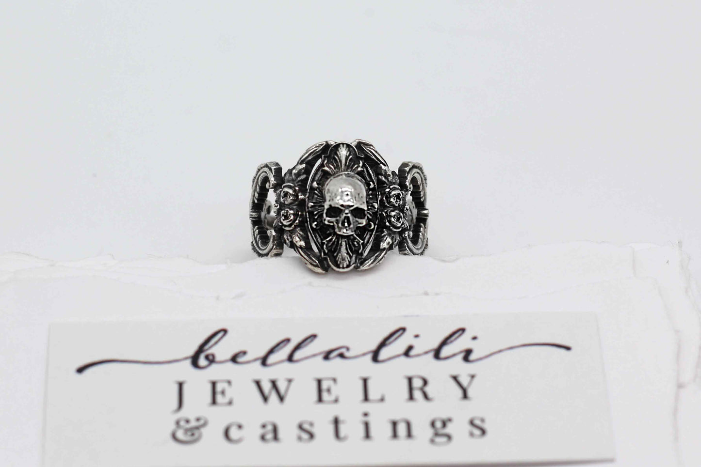 Final Sale Size 7, Memento Mori Art Nouveau Sterling Silver Ring