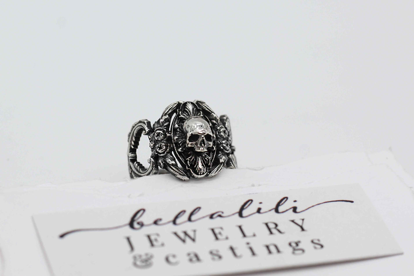 Final Sale Size 7, Memento Mori Art Nouveau Sterling Silver Ring