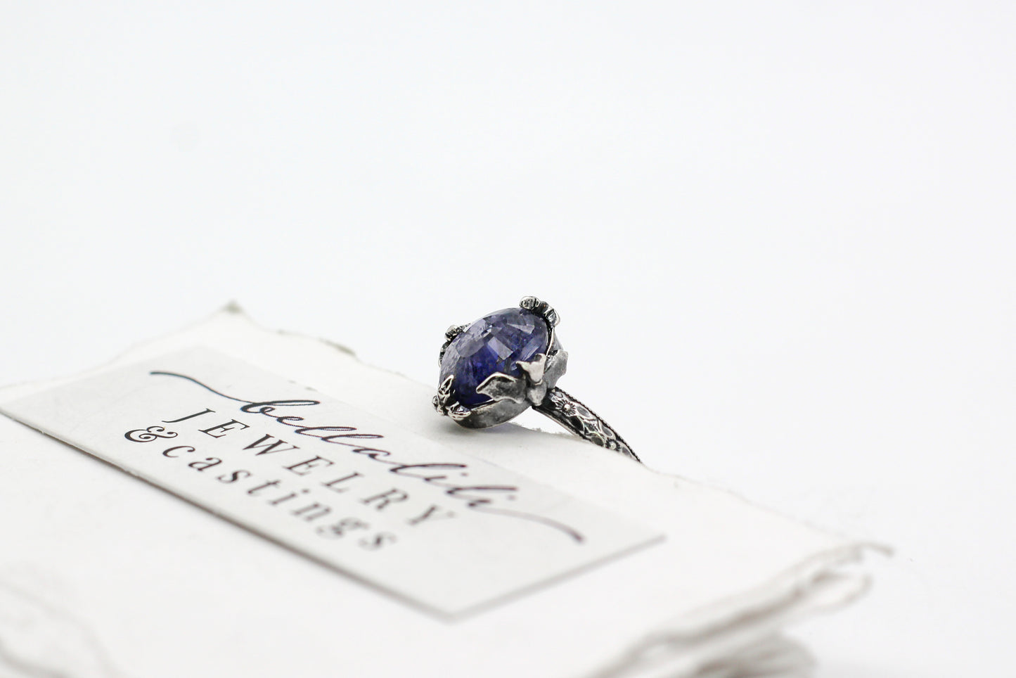 iolite Solitaire Sterling Silver Ring