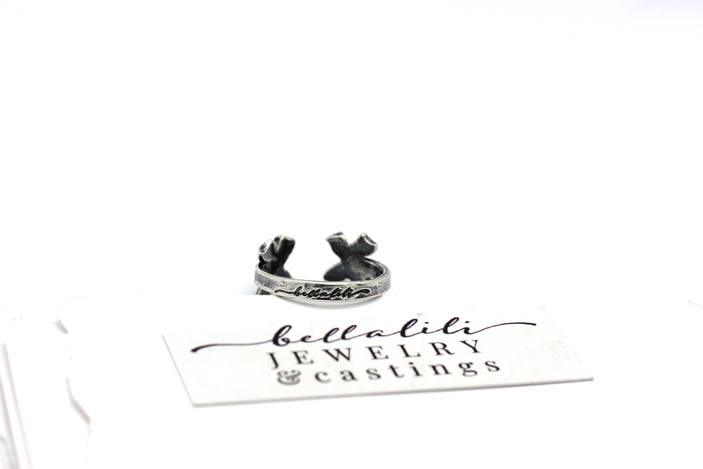 Bow Ring, Adjustable Sterling Silver Ring