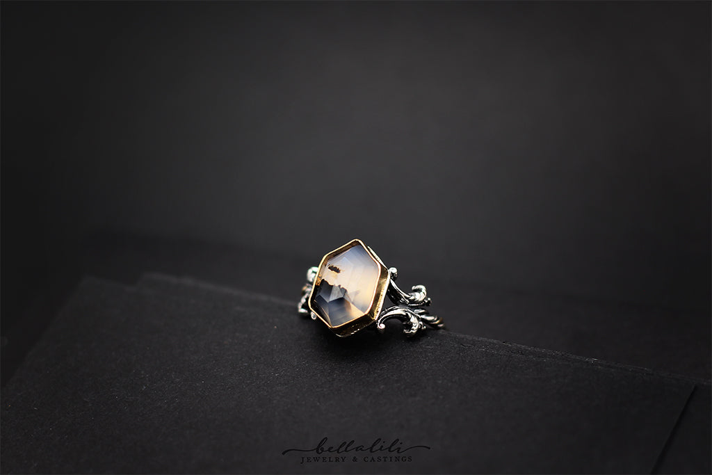 Light within the Dark Ring, Sterling & Gold