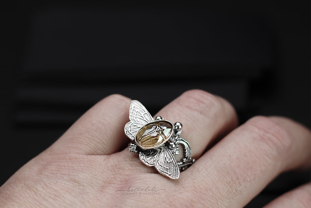 Aetherwing, Sterling Silver & Crystal Ring