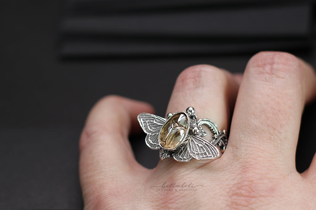 Aetherwing, Sterling Silver & Crystal Ring