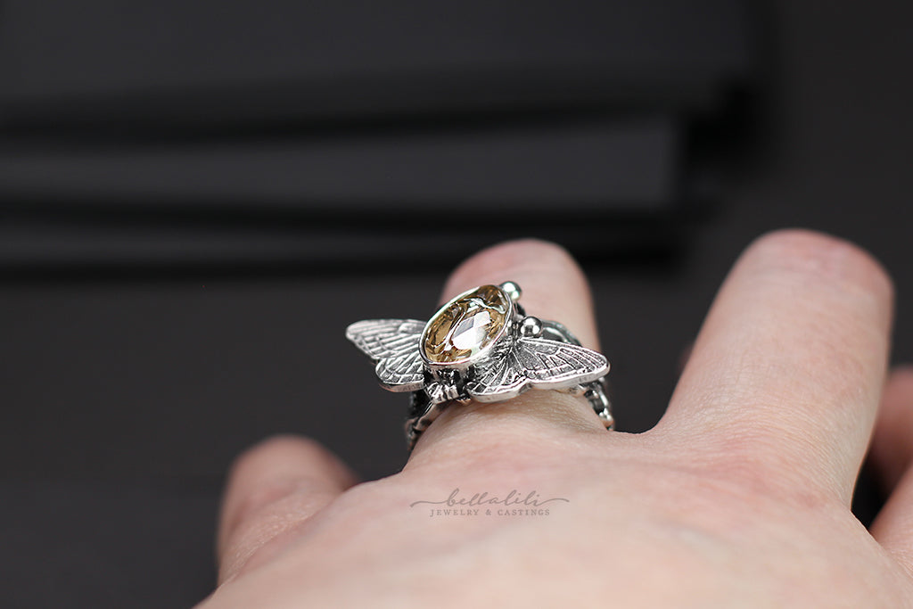 Aetherwing, Sterling Silver & Crystal Ring