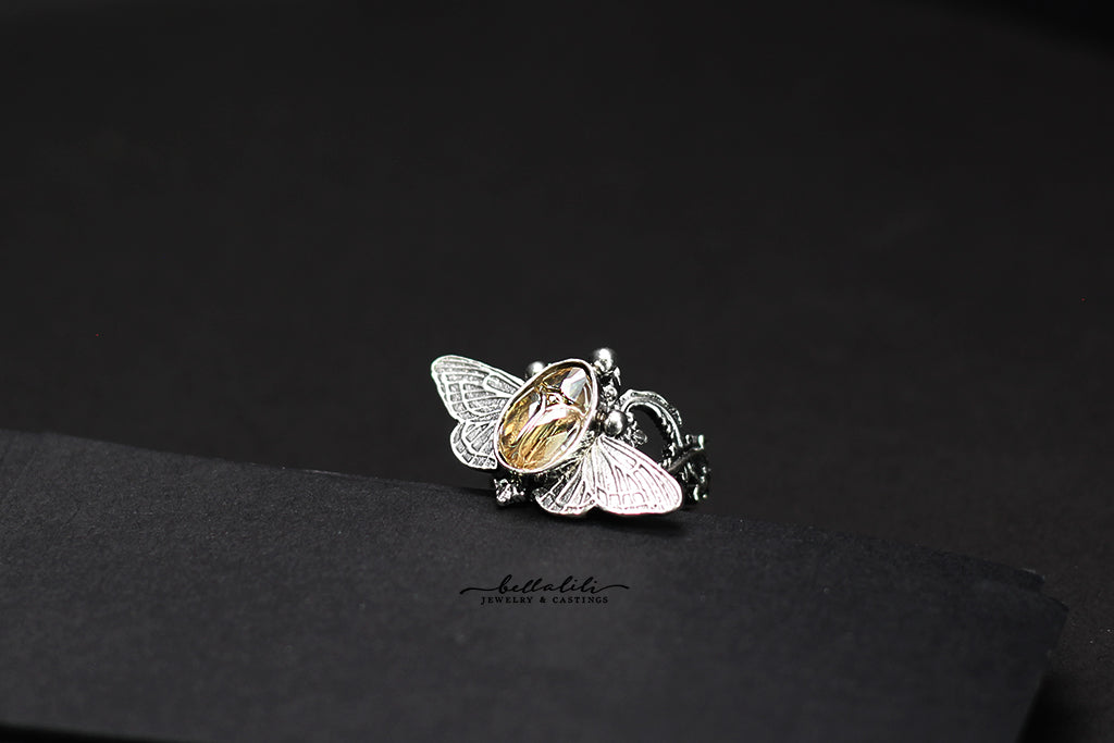 Aetherwing, Sterling Silver & Crystal Ring