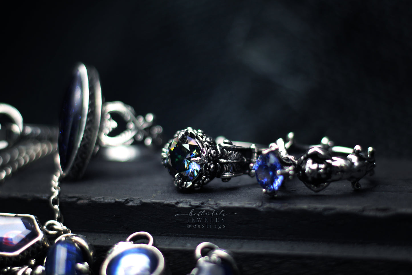 2ct Midnight Ring, Sterling Silver