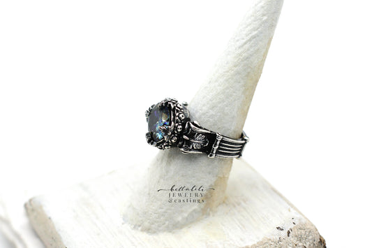 2ct Midnight Ring, Sterling Silver