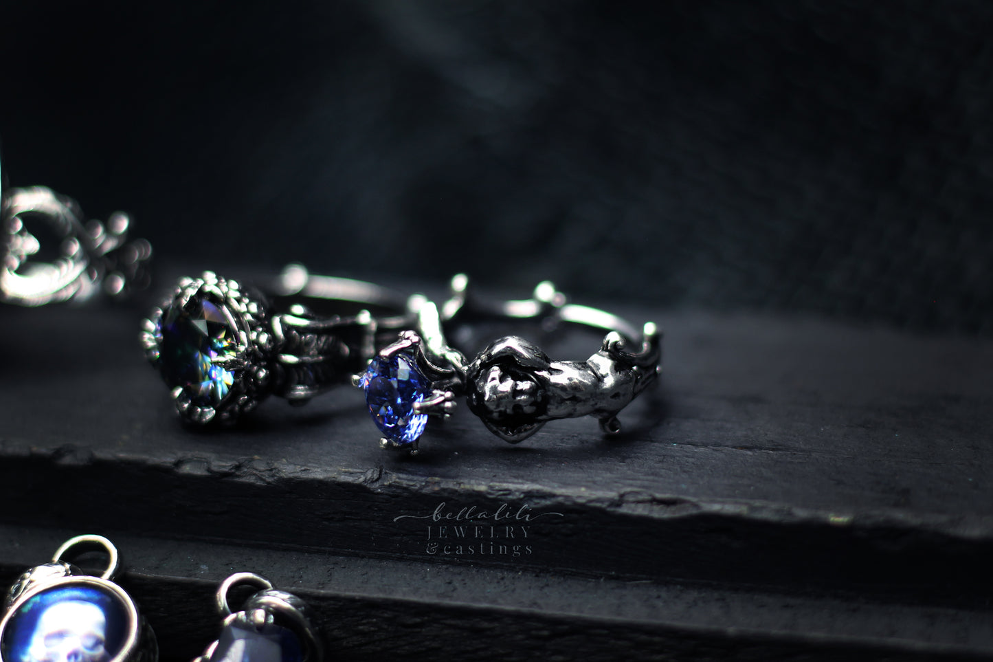 2ct Midnight Ring, Sterling Silver